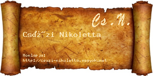 Csúzi Nikoletta névjegykártya